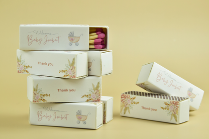 Personalized Baby Shower Matchboxes – Set of 10 -  2" | Design 1