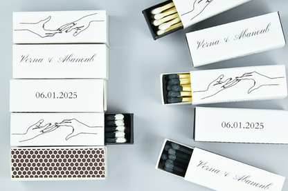 Personalized Wedding Matchboxes – Set of 10 -  2" | Design 2