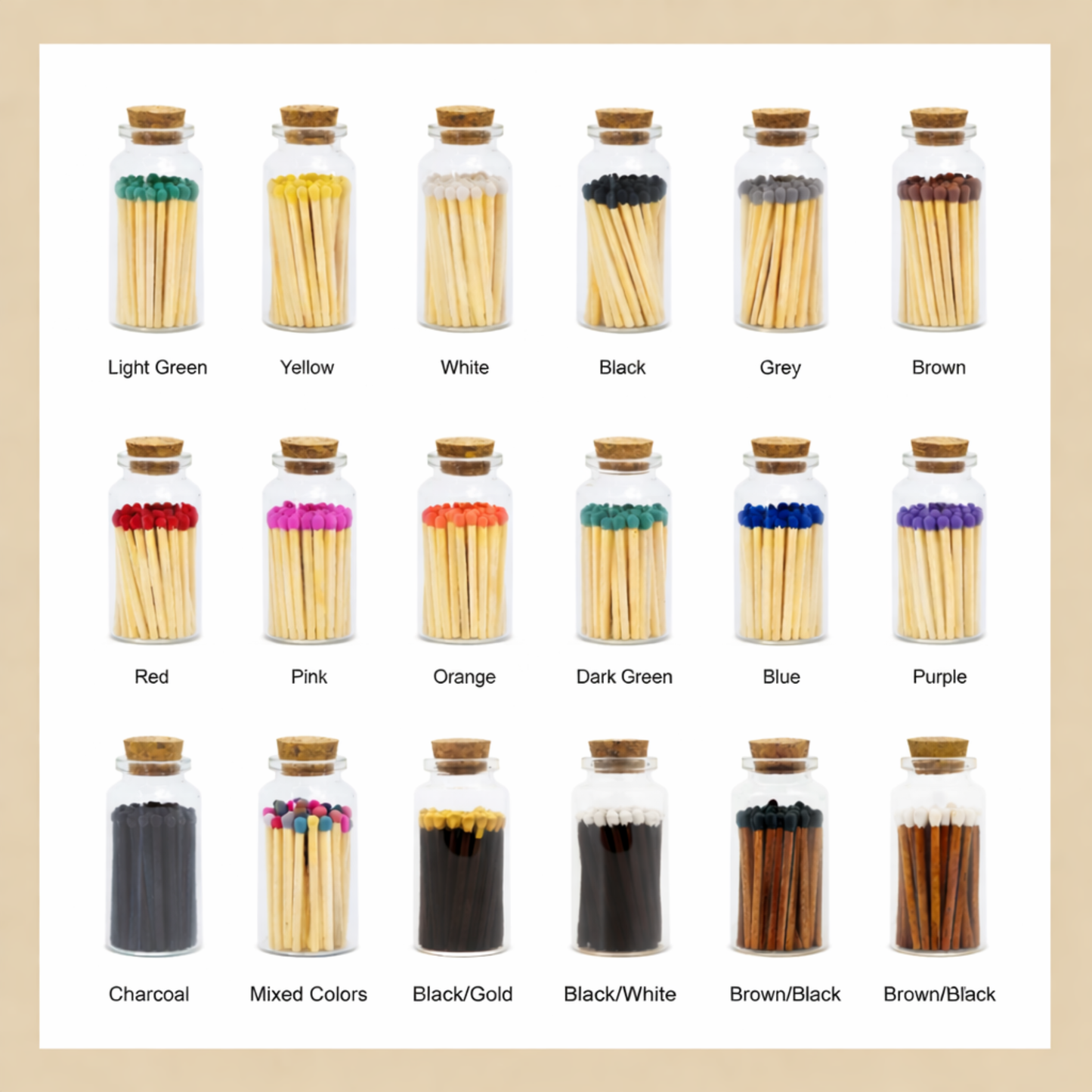 Little Match Bottles – Wedding Match Bottle – Decorative Match Jar with Striker Bottom