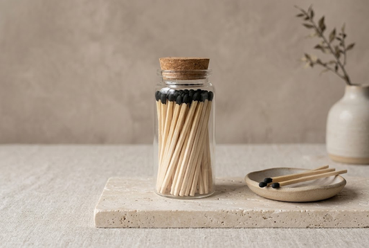 3" Black Match Bottle Jar with Striker