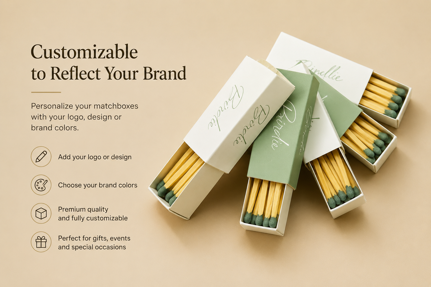 2" Blank 3-Sided Matchboxes – Filled with Matches