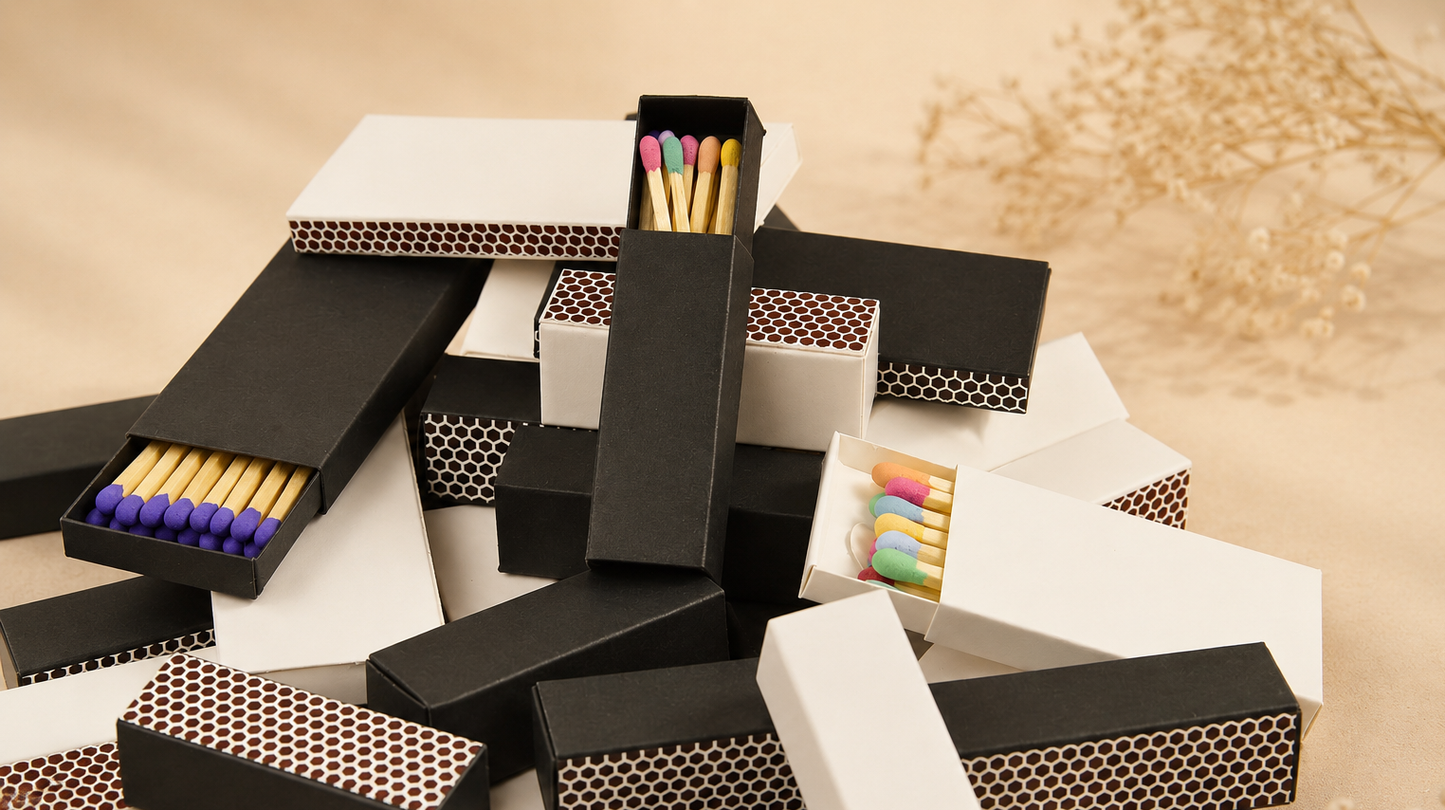 Blank 3” Matchboxes Filled with Matches