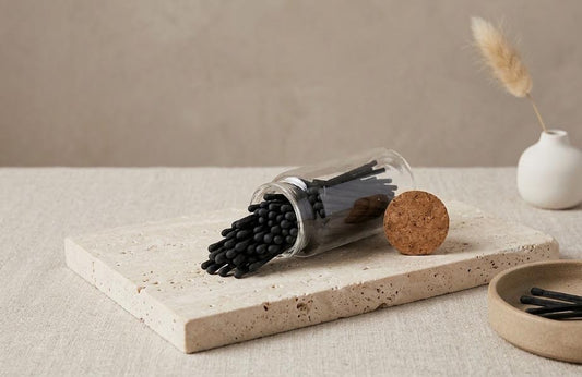 3" Charcoal Match Bottle Jar with Striker