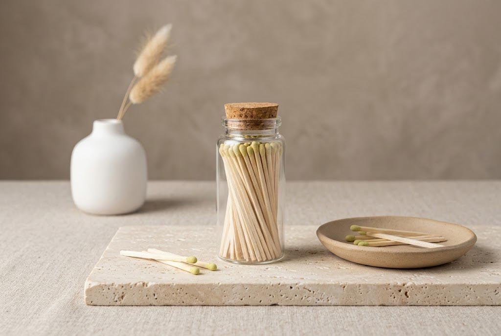 3" Yellow Match Bottle Jar with Striker