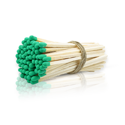 4-Inch Loose Matchsticks – Light Green Tip Wooden Safety Matches