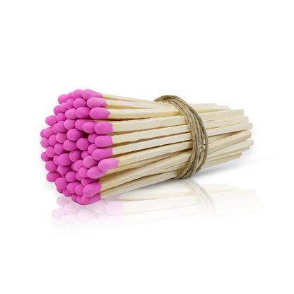 4-Inch Loose Matchsticks – Pink Tip Wooden Safety Matches