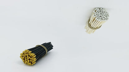 3-Inch Loose Matchsticks – Black Stem/Black Tip Wooden Safety Matches