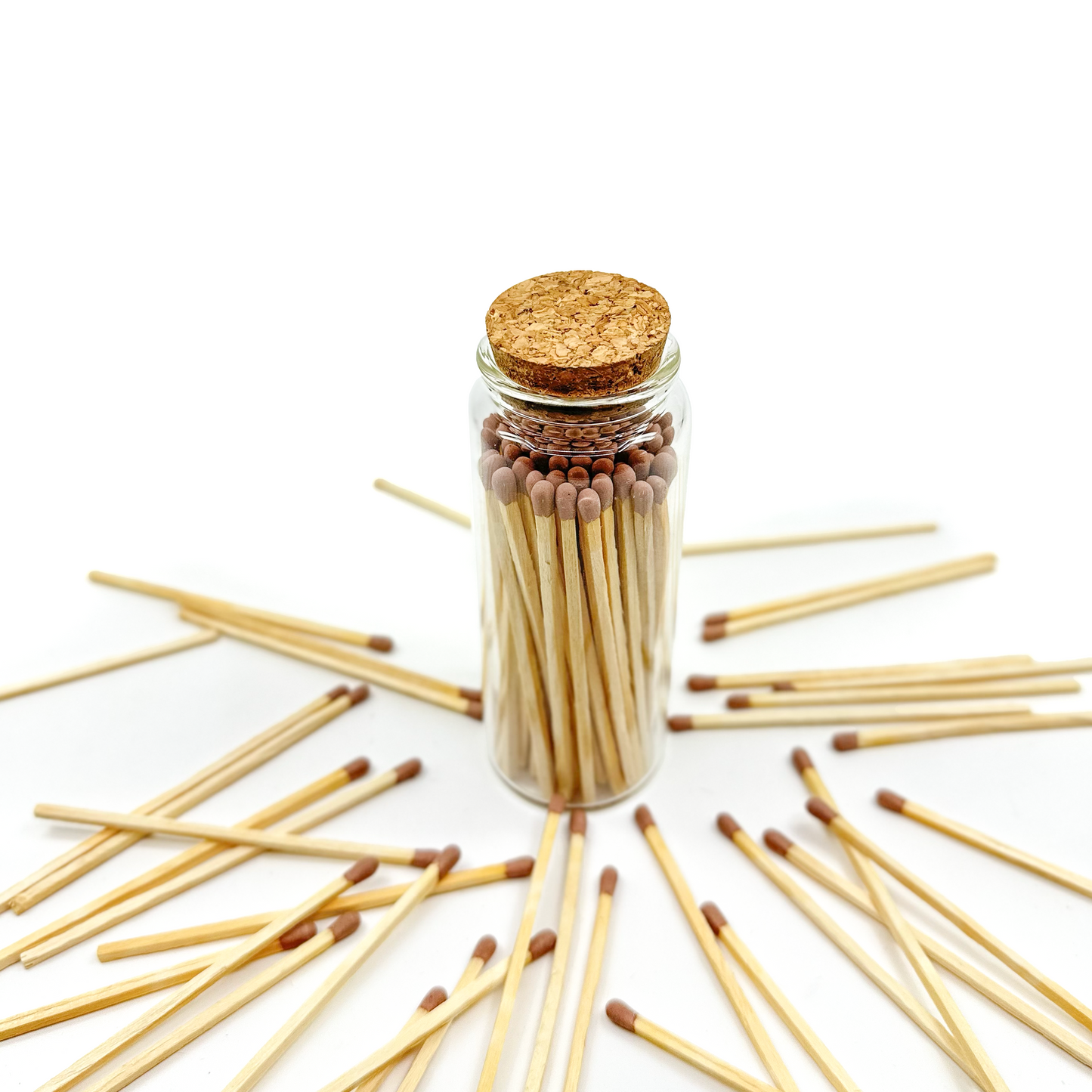 Brown Safety Matches in Jar - Strike On Bottle  Glass Jar 4" Inch Matchsticks